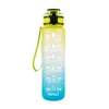 Voorraad 1000 ml Outdoor Waterfles met Stro Sport Hiking Camping Drink BPA Kleurrijke Draagbare Plastic Waterflessen