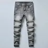 Designer heren jeans mode luxe slanke elastische bijen merk zakelijke broek broek klassieke stijl mannelijke denim vrijetijdsbroek grote werven grote werven