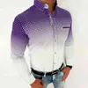 ファッションシャツの男性服春秋の長袖ターンダウンカラートップヴィンテージポルカドットプリントボタントップメンズブラウスL220704