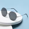 Güneş gözlüğü kadınlar için moda erkekler plaj güneş gözlükleri yuvarlak kenarsız güneş gözlükleri uv400