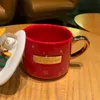 أصيلة ستاربكس هدية عيد الميلاد كأس سعيد حزب القدح السيراميك كوب ماء كليب من خلال كأس الحيوان