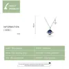 Bamoer 925 Sterling Silver Blue Planet Pendant Necklace for Women Stars Design Engagement Statement Smycken Colllar BSN166