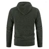 Herrtr￶jor Trendiga vinterjacka med hatt plus storlek Zip Up Thermal Soft tr￶ja Coat Men Coatmen's