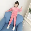 Autumn Winter Girls and Boys Ubrania 2 sztuki swobodne zestawy Gold Velvet Tracksuit for Girls Sport Suits Ubrania dla dzieci Zestaw 220523