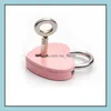 Door Locks Hardware Building Supplies Home Garden Heart Shaped Padlocks Vintage Mini Love With Key For Handbag Small L Dhc7Q