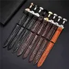 Crocodile Pattern Leather bands Strap for Samsung Galaxy 4 40mm 44mm / 4 Classic 42mm 46mm band Bracelets Correa G220420