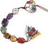 Hänge Halsband Natursten Bilhängande dekoration Amulett Healing 7 Chakra Chip Tofs Reiki Kristall Nyckelring Dörr HeminredningHänge