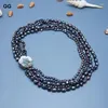 Pendant Necklaces Jewelry 5 Rows Natural Black Keshi Baroque Pearl Necklace 21'' Handmade For WomenPendant