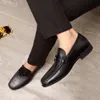 Men's Elegant Genuine Leather Dress Shoes High Quality Brand Slip On Party Wedding Dress Shoes Fashion Famous Business Flats Size 38-45
