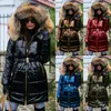 Vrouwen Witner Parka Met Riem Dikke Lange Warme Bovenkleding Jas Wollen Kraag Capuchon Glanzende Jassen Met 2022 Winter L220725