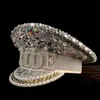 Women Sequin Burning Silver Bride Military Handmade Sailor Captain Sergeant Birthday Festival Part Hat 220813