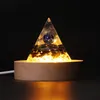 Naturalne kamienie kryształ orgonitu piramida ametyst perydot generator energii Reiki chakra Lucky Healing Meditation Tool Decor 226370489