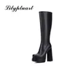 Women Boots New Fashion Autumn Winter Warm Shoe Long Sexy High High Cheels Crity Crity Platform Black Beige Zipper Party Knee 0719