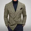 Kalenmos Spring Fall Winter Clothing Plaid Business Casual Blazer Mężczyźni Moda Slim Fit Formalne Single Siatek Kurtka 220409