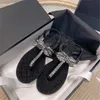 패션 레저 플립 플롭 플립 소프트 요정 신발 활 모조 다이아몬드 장식 평평한 샌들 크기 35-40