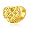 Perles de charme en argent en gros 30 pièces coeur en or breloques européennes perle grand trou Fit Pandora chaîne de serpent bracelet collier mode bijoux à bricoler soi-même