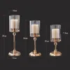 3pcs/set Retro Metal Candle Holders Creative Glass Candlestick Crafts Wedding Holiday Party Supplies Candelabrum Home Decoration Ornaments I0228