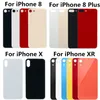 OEM Big Hole rugglasbehuizingen voor iPhone 8 8Plus X XR XS 11 12 13 Pro Max Battery Achterafdekbehuizing met sticker