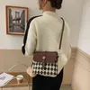 HBP Crossbody Bag Diamond Siatka Plaid Pu skóra dla kobiet kontrast kolor wiadra panie małe torebki i torebki 220727