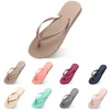 نساء النعال أزياء Flip Flip Flops Beach Hotel Indoor Clipper Triple Black Pink White Lemon Green Grey Blue Womens Shoes