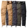 Mens suelto casual multi bolsillo recto color sólido al aire libre monos pantalones de moda simple de alta calidad pantalón envío rápido G220507