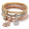 3pcs / set moda elastico braccialetto di cristallo diamante cuore corona albero della vita farfalla fascino braccialetti braccialetti braccialetto braccialetto