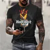 Hard Rock Pattern 3D Print Мужская рубашка Summer Casual All Match Oversize T shirts Свободные негабаритные дышащие спортивные топы 220629