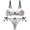 New Women BH och String Set Push Up Bh Underwear Femme Briefs Lingerie Bralette L220727