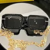 Sonnenbrille Designer Herren Modell Herren Quadratischer Rahmen Modebrille 40045 Uv400 mit Kette Originalverpackung Größe 51-25-145 DJ0B