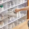 Temiz 112pcs Ayakkabı Kutusu Seti Katlanabilir Depolama Plastik Şeffaf Kapı Ev Dolap Organizatör Kılıfı Raf Yığın Toptan 220809