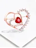 Hjärtformad Brosch Rhinestone Crystal Corsage Cardigan Scarf Spänne Lyx Smycken Gåvor för Kvinnor Tillbehör