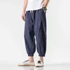 Men's Cotton Linen Pants Men Streetwear Joggers Trousers 2022 Spring Male Loose Solid Harem Pants L220706