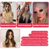 HXY Wigs Emmor Women039s Perruques longues ondulées marron avec blonde perruque naturelle résistante à la chaleur pour femmes afro Cosplay Party Fashion 06091126140