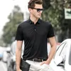 Polos męski Lato wysokiej jakości Mulberry Silk Men Shirts Męskie Business Casual Male Mężczyzna Koszula z krótkim rękawem Rozmiar S-3xlmen's Męskie BLES22