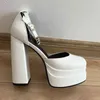 Dress Shoes Termainoov Women Pumps Brand New Sexy Chunky High Heels Platform Party Wedding Buckle Rhinestone Size 43 220222