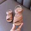 Filles Bébé Sandales D'été Nouveau Tricoté Princesse Coréenne Chaussures Fond Mou Chaussures Pour Tout-Petits Enfants Anti-Glissante GLADIATEUR Sandales G220418