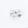 Cluster Rings 925 Sterling Silver Women Justerbar Moon Star S925 Fashion Accessoires Ladies Finger Jewelry JewelleryCluster