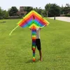 1PC Long Tail Rainbow Kite Outdoor Kites Flying Toys For Children Kids The Kite Is Come With 30M String