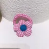 New Fashion Korean Children's Ponytail Hair Accessories Sweet Girl Cute Colorful Plaid Fabric Cotton Filling Flower Hair Rope