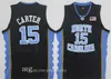 15 Vince Carter UNC Jersey Caroline du Nord Blue Blanc Cousée NCAA College Broderie Shorts Suit S-2xl
