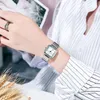 Роскошные женские часы Дизайнерские модные темпераменты Quartz Watch Watch Корейская версия из нержавеющей стали Высококачественная скользящая пряжка.