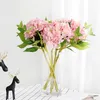 장식용 꽃 화환 고품질 45cm 인공 흰색 수국 꽃 공발 실크 홈 웨딩 장식 가짜 플로레스 부우