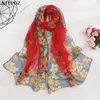 Mode kvinnor foulard bandana prick halsduk chiffong georgette lång sjal sommarsolskydd elegant