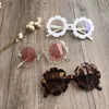 Vintage Kids Glasses Sunglasses Sun Glasses redonda Flor Gafas bebês crianças UV400 Sport Girls 220705