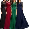 BORRUICE Summer Vintage Sexy Lace Women Party Long Dress Elegant Embroidered Hollow Out Chiffon Maxi es Lady Chic 220613