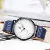 Uhr Quarz Herren Damen Armbanduhren Analog Blau Mode Einfach Lederarmband Valentinstag Liebe Geburtstagsgeschenk Paar