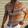 Camisas casuais de homens 2022Summer mens vintage camisa listrada moda luxo manga curta havaí para homens blusas camisa masculina