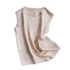 Silk Satin Camisole for Women's Outer Wear Suits 100% Mulberry Bottoming Sleeveless Top Summer Big Size Vest W220422