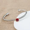 Bracelet de luxe en bracelet Femmes de luxe Garnet Color Fashion Hip Hop Girls Party Faven 4 mm Bracelets