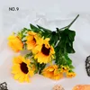 Fleurs décoratives couronnes automne jaune tournesol soie bouquet artificiel pour mariage décorations pour la maison bureau fête jardin DecorDecorativ